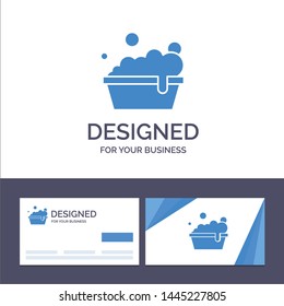 Creative Business Card and Logo template Bowl, Cleaning, Washing Vector Illustration