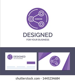 Creative Business Card and Logo template Share, Sharing, Social, Media Vector Illustration
