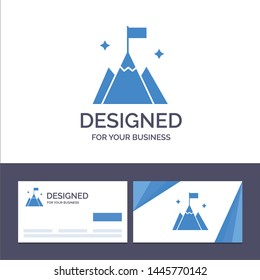 Creative Business Card and Logo template Mountain, Flag, User, Interface Vector Illustration