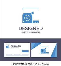 Creative Business Card and Logo template Measure, Measurement, Meter, Roulette, Ruler Vector Illustration