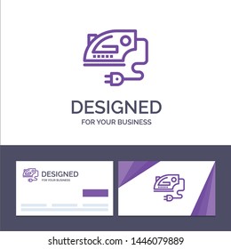 Creative Business Card and Logo template Electric, Home, Iron, Machine Vector Illustration