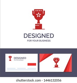 Creative Business Card and Logo template Award, Top, Position, Reward Vector Illustration