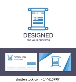 Creative Business Card and Logo template Scroll, Text, American, Usa Vector Illustration