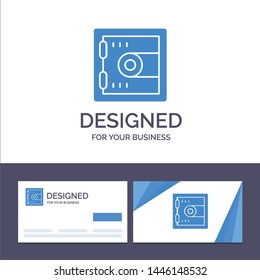 Creative Business Card and Logo template Locker, Lock, Motivation Vector Illustration