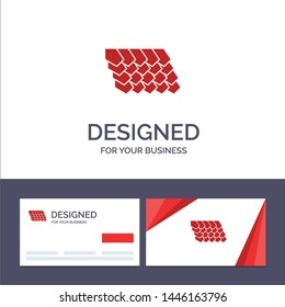 Creative Business Card and Logo template Roof Construction Vector Illustration