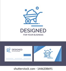 Creative Business Card and Logo template Barrow, Garden, Trolley, Truck, Wheelbarrow Vector Illustration
