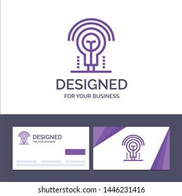 Creative Business Card and Logo template Bulb, Idea, Light, Hotel Vector Illustration