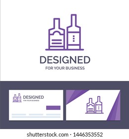 Creative Business Card and Logo template Alcohol, Beverage, Bottle, Bottles Vector Illustration