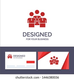 Creative Business Card and Logo template Friends, Business, Group, People, Protection, Team, Workgroup Vector Illustration