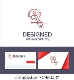 Creative Business Card and Logo template Search, Employee, Hr, Hunting, Personal, Resources, Resume Vector Illustration