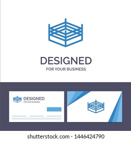 Creative Business Card and Logo template Boxing, Ring, Wrestling Vector Illustration