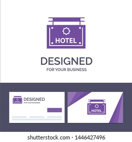 Creative Business Card and Logo template Hotel, Sign, Board, Direction Vector Illustration