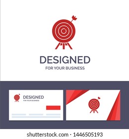 Creative Business Card and Logo template Target, Archery, Arrow, Board Vector Illustration