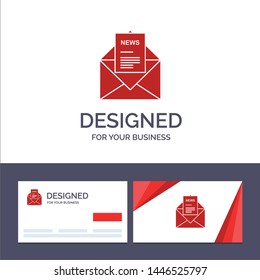 Creative Business Card and Logo template News, Email, Business, Corresponding, Letter Vector Illustration