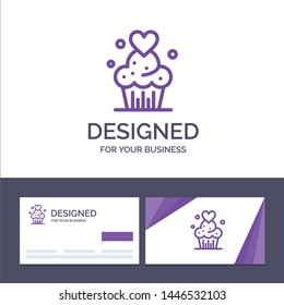 Creative Business Card And Logo Template Cake, Cupcake, Muffins, Baked, Sweets Vector Illustration