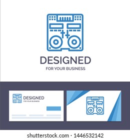 Creative Business Card and Logo template Cd, Console, Deck, Mixer, Music Vector Illustration