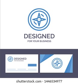Creative Business Card and Logo template Navigation, Compass, Location Vector Illustration