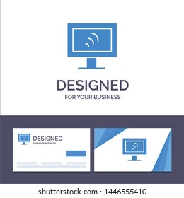 Creative Business Card and Logo template Computer, Wifi, Service Vector Illustration