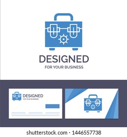 Creative Business Card and Logo template Bag, Construction, Tools Vector Illustration