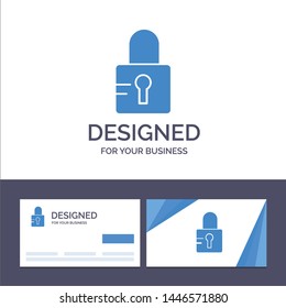 Creative Business Card and Logo template Lock, Locked, School Vector Illustration