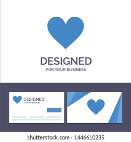 Creative Business Card and Logo template Heart, Love, Like, Twitter Vector Illustration