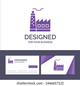 Creative Business Card and Logo template Building, Factory, Construction, Industry Vector Illustration