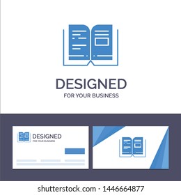 Creative Business Card and Logo template Book, Education, Knowledge, Text Vector Illustration