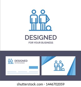Creative Business Card and Logo template Amateur, Ball, Football, Friends, Soccer Vector Illustration