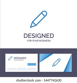Creative Business Card and Logo template Pencil, Study, School, Write Vector Illustration