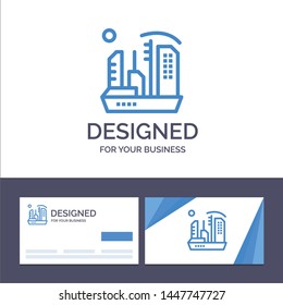 Creative Business Card and Logo template City, Colonization, Colony, Dome, Expansion Vector Illustration