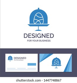Creative Business Card and Logo template Disk, Egg, Food, Easter Vector Illustration