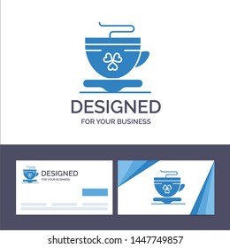 Creative Business Card and Logo template Tea, Coffee, Cup, Ireland Vector Illustration