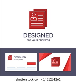 Creative Business Card and Logo template Profile, About, Contact, Delete, File, Personal Vector Illustration