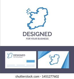 Creative Business Card and Logo template World, Map, Ireland Vector Illustration