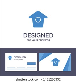 Creative Business Card and Logo template Birdhouse, Tweet, Twitter Vector Illustration