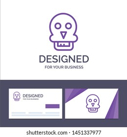 Creative Business Card and Logo template Skull, Skull Death, Medical, Man Vector Illustration