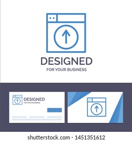 Creative Business Card and Logo template Upload, Up, Web, Design, application Vector Illustration