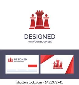Creative Business Card and Logo template Chess, Computer, Strategy, Tactic, Technology Vector Illustration