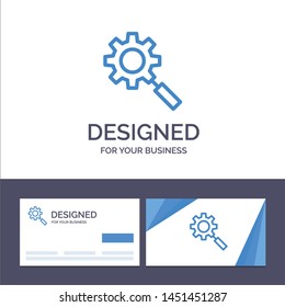 Creative Business Card and Logo template Search, Research, Gear, Setting Vector Illustration