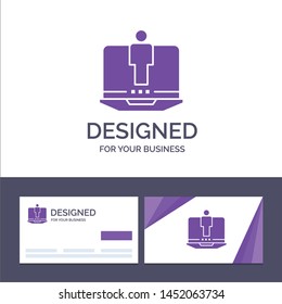 Creative Business Card and Logo template Laptop, Computer, Hardware, Service Vector Illustration
