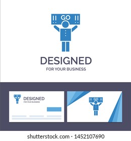 Creative Business Card and Logo template Fan, Sport, Support, Supporter Vector Illustration