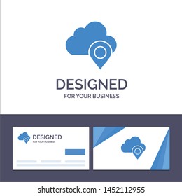 Creative Business Card and Logo template Cloud, Map, Pin, Marker Vector Illustration