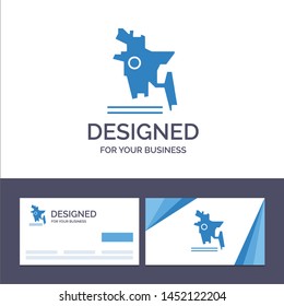 Creative Business Card and Logo template Map, Bangladesh Country, Bangladesh Vector Illustration