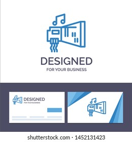 Creative Business Card and Logo template Audio, Blaster, Device, Hardware, Music Vector Illustration