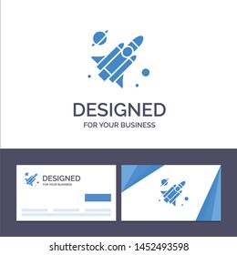 Creative Business Card and Logo template Fly, Missile, Science Vector Illustration