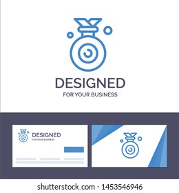 Creative Business Card and Logo template Medal, Olympic, Winner, Won Vector Illustration