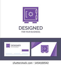 Creative Business Card and Logo template Lock, Locker, Security, Secure Vector Illustration