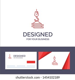 Creative Business Card and Logo template Crane, Building, Construction, Harbor, Hook Vector Illustration