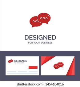 Creative Business Card and Logo template Chat, Chatting, Conversation, Dialogue Vector Illustration