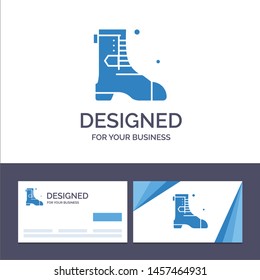 Creative Business Card and Logo template Shoes, Boot, Ireland Vector Illustration